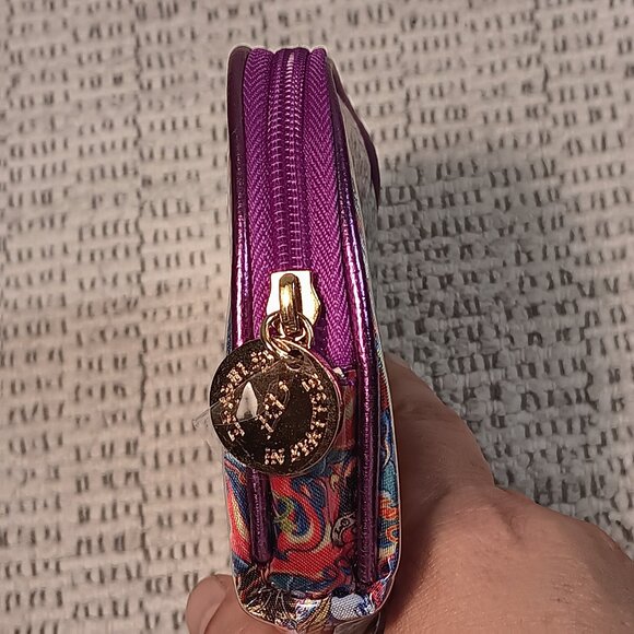 Ed Hardy by Christian Audigier tiger faces multicolor PVC make up pouch - Picture 5 of 14